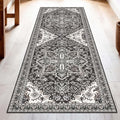 Washable Runner Rug 2.5x8 | Non Slip Rug Runners for Hallways, Entryways, Kitchens, Bathrooms, Bedrooms | Ultra-Soft Flannel Carpet Runners with Rubber Backing (Charcoal, 2.5x8)