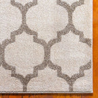 Rugs.com Lattice Collection Rug – 7' x 10' Beige Medium Rug Perfect for Bedrooms, Dining Rooms, Living Rooms