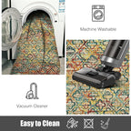 RUGSURE Washable Area Rugs, 9' x 12' - 1/6 Thick - Stain & Water Resistant Non-Slip - Perfect Resistant Rug for Living Room, Bedroom, Nursery, Pet & Child Friendly, Vibrant Colors Rugs, Multicolor