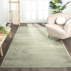 Eyely UES100O-8 Supersoft Haze Solid Low-Pile Indoor Area Rug Casual;Contemporary;Solid;Traditional, Bedroom, Kitchen, Living Room, Easy-Cleaning, Non-Shedding, 8 X 10, Green