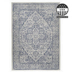 FH Home Flat Woven Outdoor Rug - Waterproof, Easy to Clean, Stain Resistant - Premium Polypropylene Yarn - Vintage - Patio, Porch, Deck, Balcony - Ankara - Distressed Blue - 5ft 2in x 7ft 6in