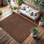 CAMILSON Outdoor Rug 10x14 Modern Area Rugs for Large Indoor and Outdoor Patios and Porches - Waterproof, Washable, Non-Shedding, Easy-to-Clean Outside Carpet (10 x 14, Solid - Gold)