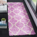 SAFAVIEH Dallas Shag Collection Runner Rug - 2'3" x 8', Pink & Ivory, Trellis Design, Non-Shedding & Easy Care, 1.5-inch Thick Ideal for High Traffic Areas in Living Room, Bedroom (SGD257I)