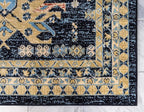 Unique Loom Taftan Collection Border Geometric Tribal Inspired Design Area Rug (6' 0 x 9' 0 Rectangular, Navy Blue/ Gold)