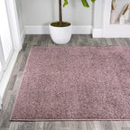 Eyely UES100R-5 Supersoft Haze Solid Low-Pile Indoor Area Rug Casual;Contemporary;Solid;Traditional, Bedroom, Kitchen, Living Room, Easy-Cleaning, Non-Shedding, 5 X 8, Light Purple