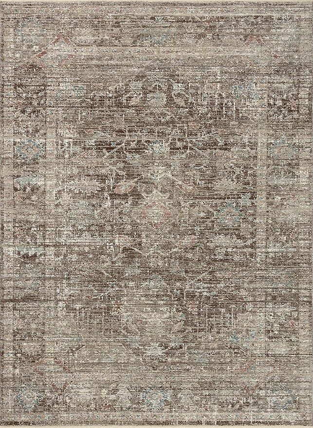 Loloi Magnolia Home by Joanna Gaines Millie Collection MIE-03 Charcoal/Dove 2'-7" x 14', .25" Pile Height, Runner Rug
