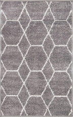 Unique Loom Trellis Frieze Collection Area Rug - Geometric (2' x 3' 1", Dark Gray/ Ivory)