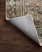 Loloi Layla Collection LAY-03 Olive/Charcoal 5'-0" x 7'-6" .13" Thick Area Rug, Soft, Durable, Vintage Inspired, Distressed, Low Pile, Non-Shedding, Easy Clean, Printed, Living Room Rug