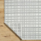 Mark&Day Wool Rugs, 5x8 Ishaq Solid and Border Light Grey Area Rug, Grey Ivory Carpet for Living Room, Bedroom or Kitchen (5' x 7'6")