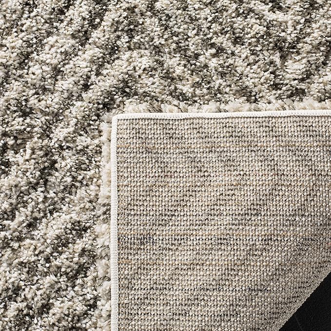 SAFAVIEH Hudson Shag Collection Area Rug - 10' x 14', Ivory & Grey, Chevron Design, Non-Shedding & Easy Care, 2-inch Thick Ideal for High Traffic Areas in Living Room, Bedroom (SGH375A)
