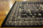 Unique Loom Taftan Collection Border Geometric Tribal Inspired Design Area Rug (5' 0 x 8' 0 Rectangular, Black/ Gray)