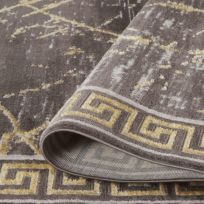 GLORY RUGS Area Rugs Marble 8x10 Brown Gold Carpet Modern Abstract Rug Living Room Dining Bedroom Rug