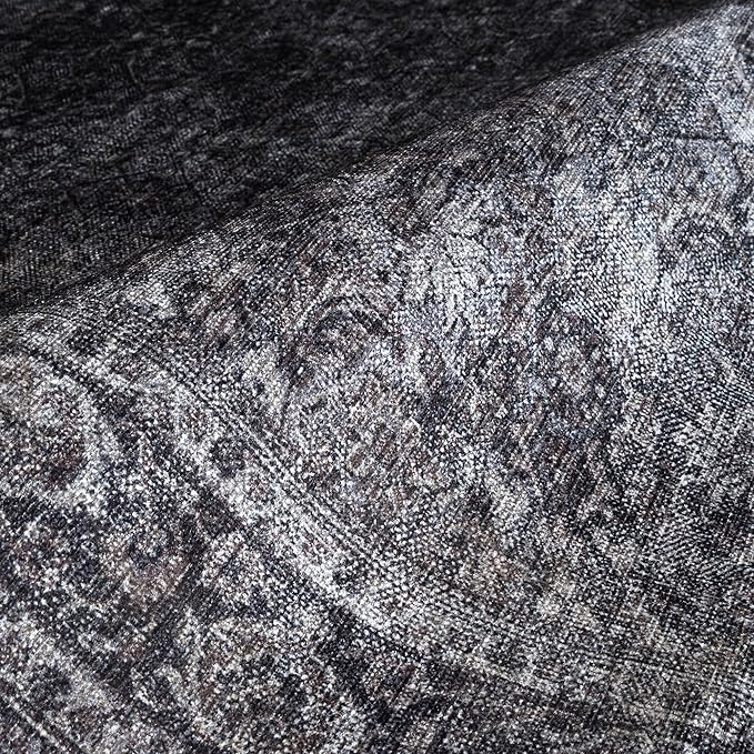 Fame Rugs Turkish Rug. Washable Vintage Oriental Antique Inspired Traditional Doormat Small Modern Area Rugs Luxury Entryway Entry Bedroom Bathroom Kitchen (396NN, 4'9 x 6'9)