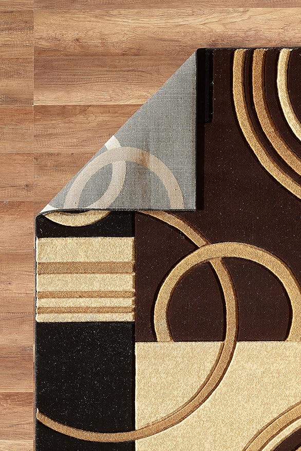 GLORY RUGS Area Rug Modern 2x7 Brown Soft Hand Carved Contemporary Floor Carpet with Premium Fluffy Texture for Indoor Living Dining Room and Bedroom Area