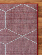 Unique Loom Trellis Frieze Collection Area Rug - Geometric (2' x 8' 8" Runner, Red/ Ivory)