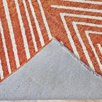 Alfa Rich 4x6 Geometric Burnt Orange Off White Washable Area Rugs for Living Room Bedroom Cotton Rug