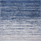 SAFAVIEH Adirondack Collection Area Rug - 5' Square, Navy & Grey, Modern Ombre Design, Non Shedding & Easy to Clean, Ideal for Living Room, Bedroom, Office, Dining Space (ADR113E)