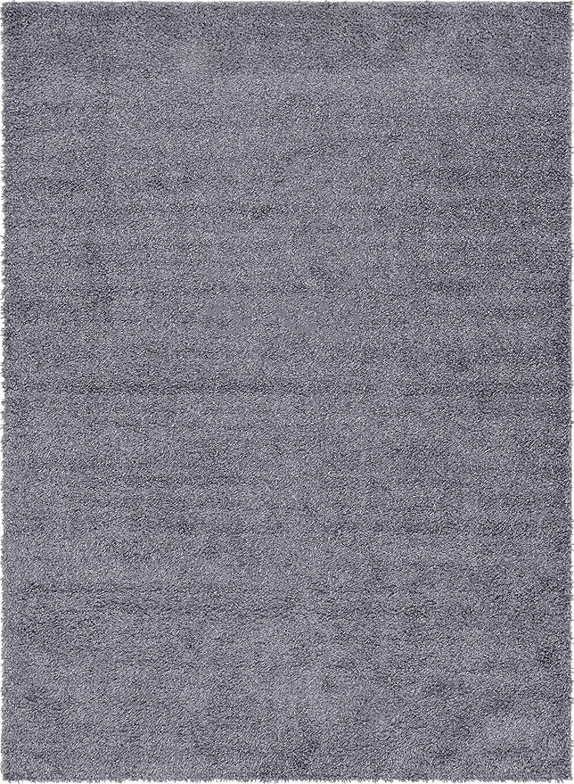 Unique Loom Davos Shag Collection Area Rug - Solid (7' 10" x 11' Rectangle, Peppercorn)