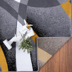 2305 Geometric Abstract Yellow 4x5 Area Rugs for Living Room
