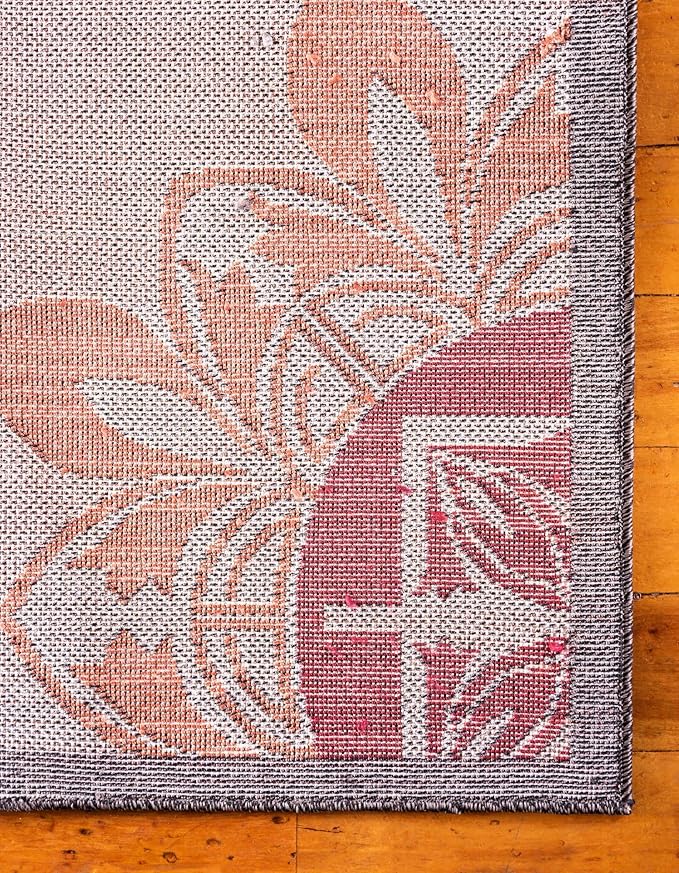 Unique Loom Outdoor Modern Collection Area Rug - Chicago (4' 1" x 6' 1" Rectangle, Brown/ Orange)