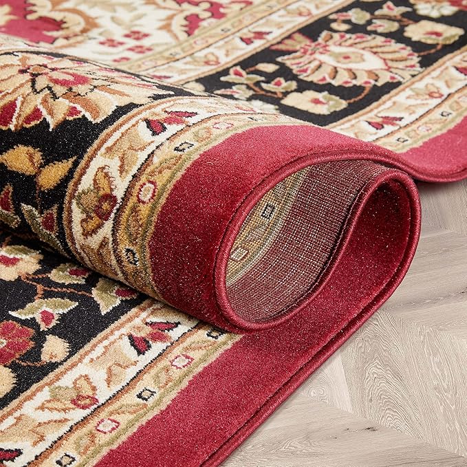 Well Woven Barclay Collection Medallion Kashan Red 3x10 Runner Rug - for Hallways, Kitchens, and Entryways