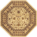 Unique Loom Voyage Collection Traditional Oriental Classic Area Rug (5' 0 x 5' 0 Octagonalal, Ivory/Gold)