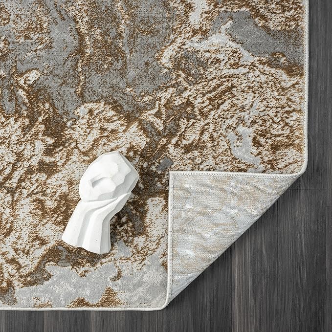 LUXE WEAVERS Marble Swirl Abstract Area Rug, Gray 5x7