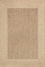 Nuloom Asha Light Brown/Ivory, 8' x 10', Casual, Striped Border, Soft and Cozy, High Traffic, Stain Resistant, Easy Clean, Durable Area Rug for Indoor/Outdoor Patio, Deck, Porch, Garden, Courtyard