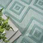Nourison Home Versatile Aqua Teal 5' x 7' Area Rug - Easy Clean, Non Shedding, Bed Room, Living Room, Dining Room, Kitchen (5' x 7')