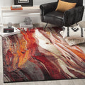 SAFAVIEH Glacier Collection Area Rug - 6'7" x 9', Red & Multi, Modern Abstract Design, Non-Shedding & Easy Care, Ideal for High Traffic Areas in Living Room, Bedroom (GLA126A)
