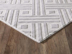 Abani Modern Grey Geometric Striped Chevron 7'9" X 10'2" Area Rug Rugs Nova Collection - Eclectic Pattern Accent Rug