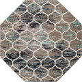 Rugs.com Lattice Frieze Collection Rug – 7' 10 Octagon Blue Multi Medium Rug Perfect for Living Rooms, Kitchens, Entryways