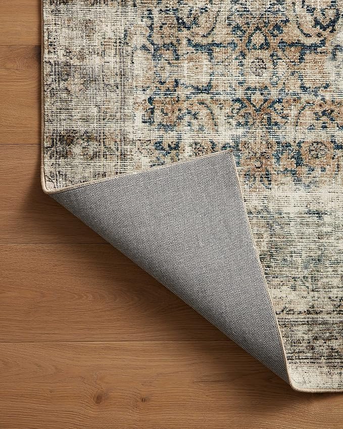 Loloi Amber Lewis Morgan Collection MOG-02 Navy/Sand 3'-6" x 5'-6" 38" Thick Accent Rug feat. CloudPile, Neutral, Room Décor, Vintage Inspired, Livingroom, Bedroom, Dining Area
