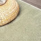 Eyely UES100O-6OV Supersoft Haze Solid Low-Pile Indoor Area Rug, Coastal, Bohemian, Minimalist, Classic, Casual for Bedroom,Kitchen,Living Room,Non Shedding,Easy-Washing, Green, 6 X 9 Oval