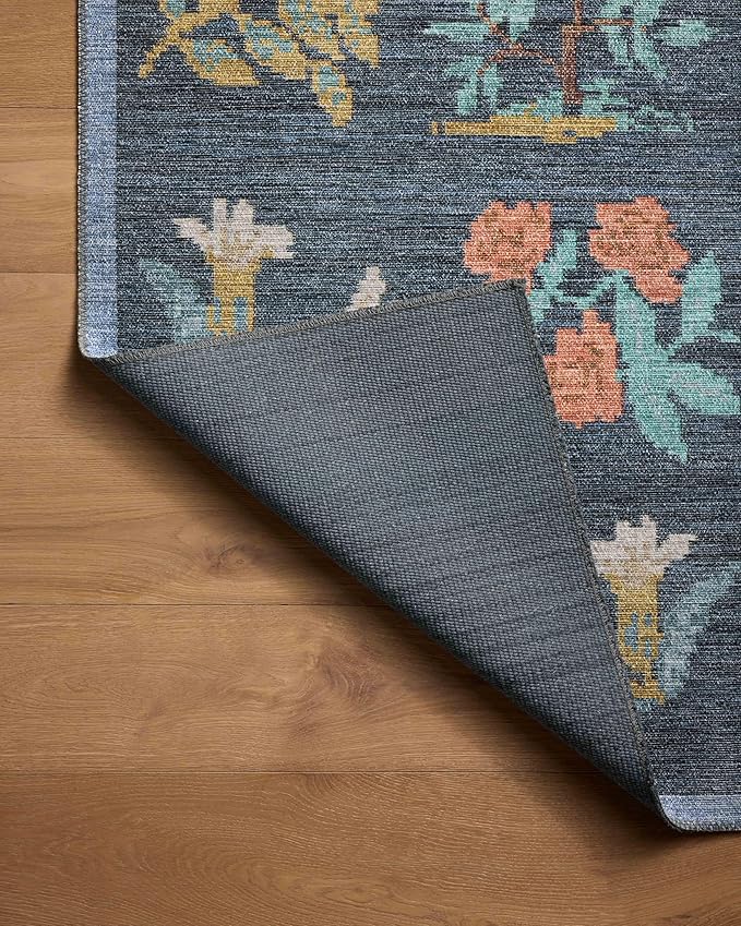Loloi Rifle Paper Co. Rosa Collection RSA-03 Navy 2'-0" x 5'-0" Accent Rug
