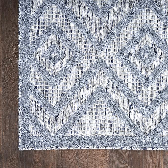 Nourison Home Versatile Denim Blue 5' x 7' Area Rug - Easy Clean, Non Shedding, Bed Room, Living Room, Dining Room, Kitchen (5' x 7')