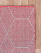 Unique Loom Trellis Frieze Collection Area Rug - Geometric (2' x 13' 1" Runner, Pink/ Ivory)