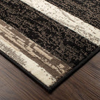 SUPERIOR Indoor Area Rug, Jute Backed, Modern Geometric Patchwork Floor Decor for Bedroom, Office, Living Room, Entryway, Hardwood Floors, Rockwood Collection, 9' x 12', Chocolate