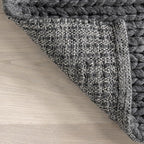 Nuloom Penelope Charcoal, 7'6" x 9'6", Hand-Braided, Wool & Cotton, Soft and Textured, High Traffic, Stain Resistant, Easy Clean, Durable Area Rug for Bedroom, Living Room, Dining, Foyer, Entryway