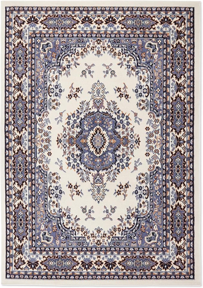 Home Dynamix Premium Sakarya Traditional Medallion Border Area Rug, Porcelain, 3'7"x5'2" Rectangle