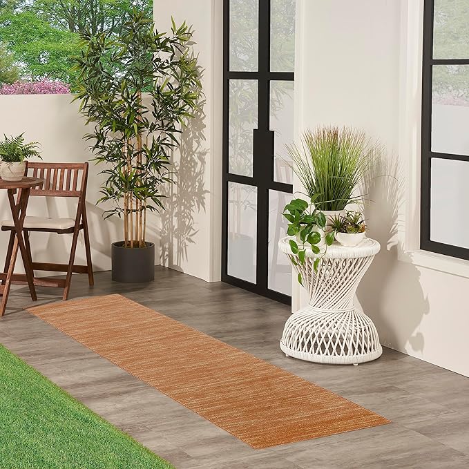 Nourison Home Nourison Essentials Rust 2'2" x 10' Area Rug - Easy Clean, Non Shedding, Bed Room, Living Room, Dining Room, Kitchen (10' Runner)
