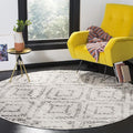 SAFAVIEH Adirondack Collection Area Rug - 6' Round, Light Grey & Grey, Modern Diamond Distressed Design, Non-Shedding & Easy Care, Ideal for High Traffic Areas in Living Room, Bedroom (ADR131C)