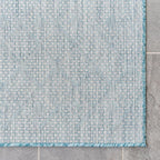 Unique Loom Outdoor Trellis Collection Area Rug - Tribal Trellis (10' x 14' 1" Rectangle, Aqua/ Ivory)