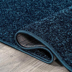 JONATHAN Y Haze Solid Low-Pile Navy 5' Round Indoor Area Rug, Coastal,Bohemian,Minimalist,Classic, Easy-Cleaning for Living Room,Bedroom,Kitchen,Pet Friendly,Non-Shedding (SEU100C-5R)