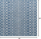 Unique Loom Outdoor Trellis Collection Area Rug - Tribal Trellis (8' Square, Blue/ Ivory)