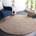 SAFAVIEH Natura Collection Area Rug - 4' Round, Brown, Handmade Wool Blend, Textured Design, Ideal for Living Room, Bedroom, Dining Space (NAT620T)