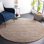 SAFAVIEH Natura Collection Area Rug - 4' Round, Brown, Handmade Wool Blend, Textured Design, Ideal for Living Room, Bedroom, Dining Space (NAT620T)