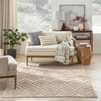 Nourison Home Versatile Natural Beige 4' x 6' Area Rug - Easy Clean, Non Shedding, Bed Room, Living Room, Dining Room, Kitchen (4' x 6')