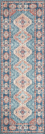 Loloi Skye Collection SKY-03 Turquoise/Terracotta 9'-0" x 12'-0" Area Rug