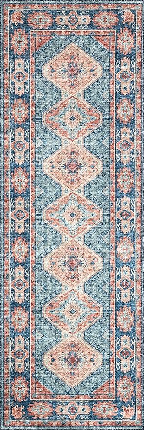 Loloi II Skye Collection SKY-03 Turquoise/Terracotta 5'-0" x 7'-6" Area Rug